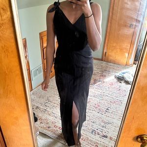 ASOS Tie Back Linen Maxi Dress